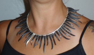 Steel and silver necklace